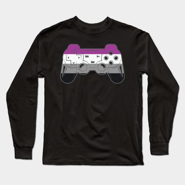 Gaymer LGBT Pride Asexual Pixel Heart Long Sleeve T-Shirt by ssflower